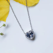 Silver Heart Necklace and Rhodium Plated